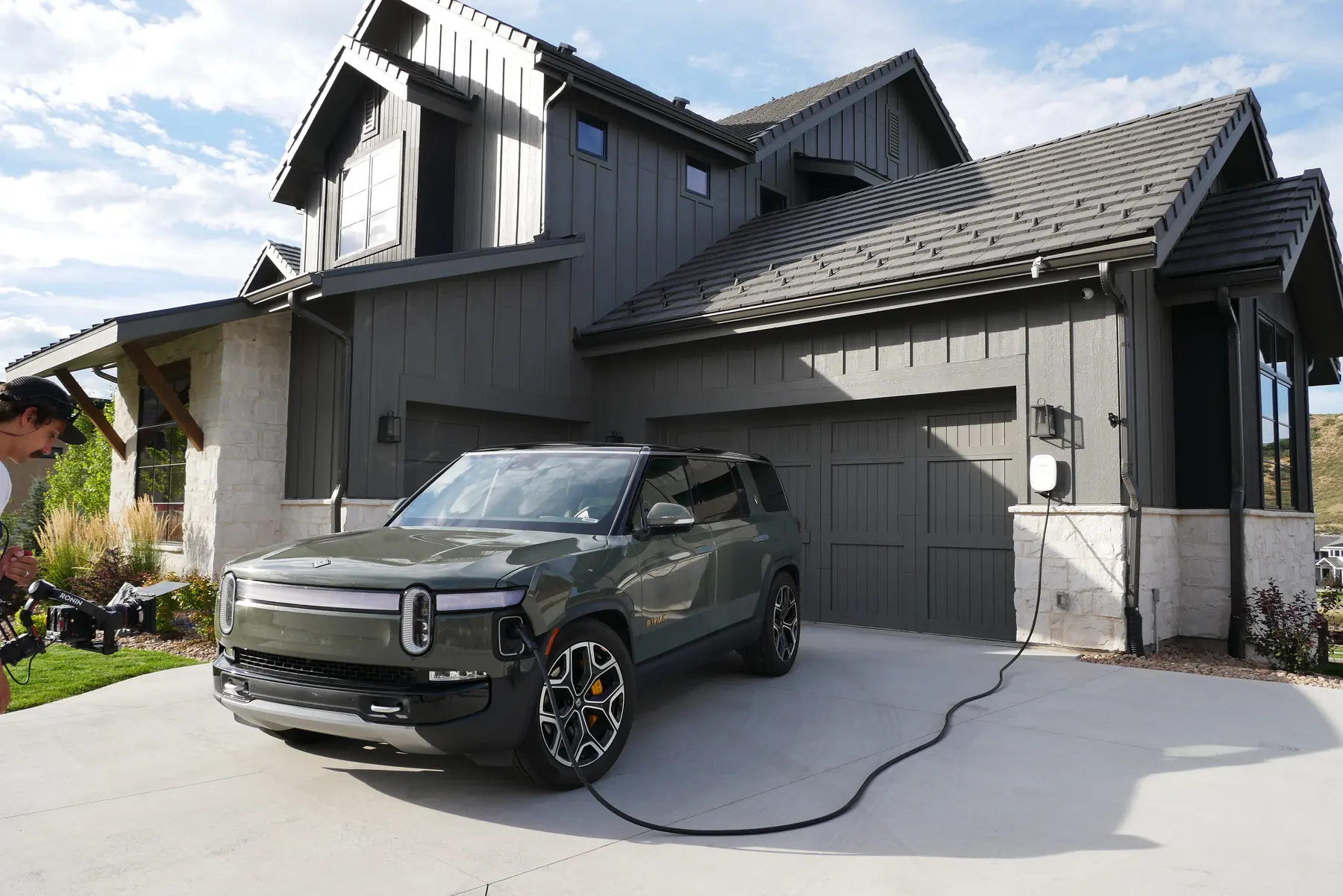 EV charging at a mountain home