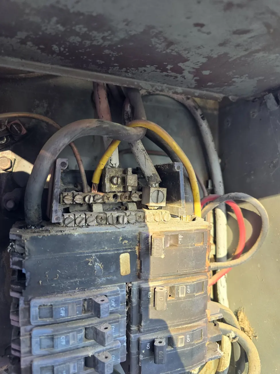 Before: a damaged old panel